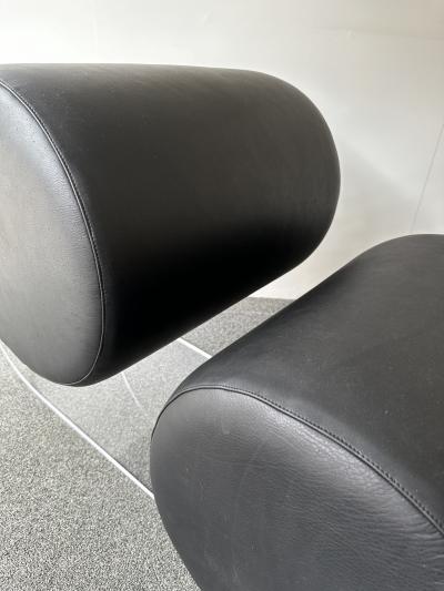 Marzio Cecchi Space Age Pair of Lucite Leather Slipper Chairs by Marzio Cecchi Italy 1970s