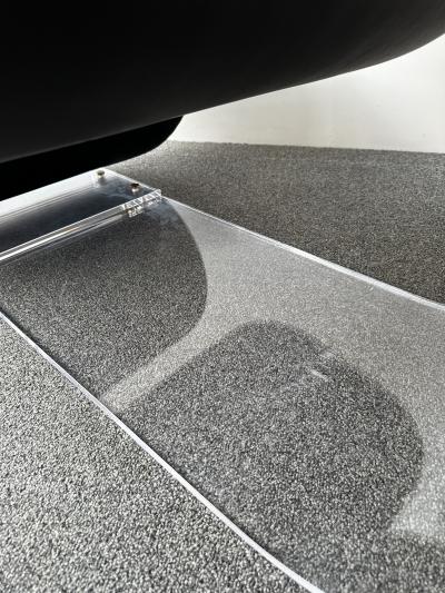 Marzio Cecchi Space Age Pair of Lucite Leather Slipper Chairs by Marzio Cecchi Italy 1970s