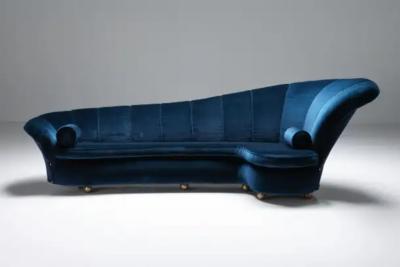 Marzio Cecchi Velvet Sofa Attributed to Marzio Cecchi Italian Design Glam Canape 1970s