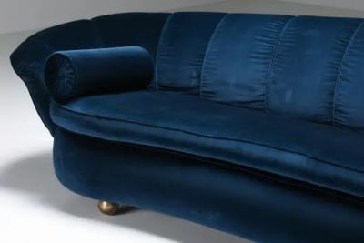 Marzio Cecchi Velvet Sofa Attributed to Marzio Cecchi Italian Design Glam Canape 1970s