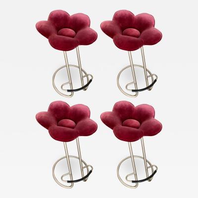 Masanori Umeda Set of 4 Soshun Flower Bar Stools by Masanori Umeda for Edra Italy 1990s