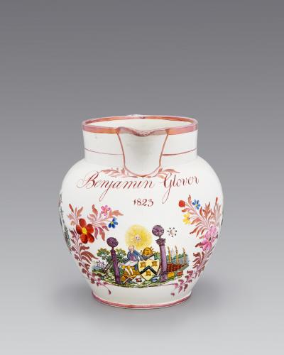 Masonic pitcher made for Benjamin Glover 1823