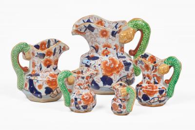 Masons Ironstone Set Five Jugs Pitchers