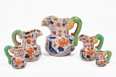 Masons Ironstone Set Five Jugs Pitchers