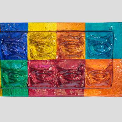 Massimiliano Luzzi Large rectangular eyes glass Art by Massimiliano Luzzi