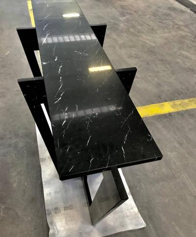 Massimo Mangiardi Italian Black Marble Modern Console or Sofa Table by Massimo Mangiardi