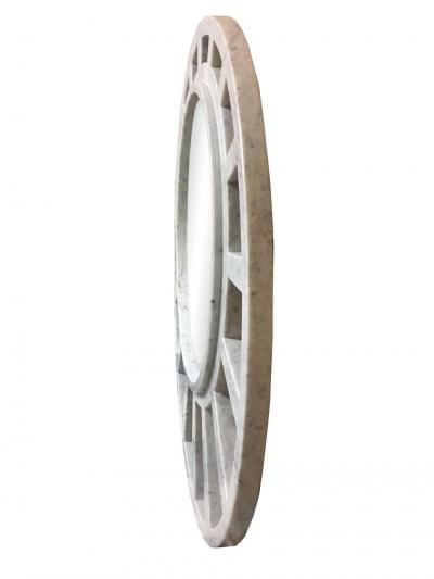 Massimo Mangiardi Italian White Carrara Marble Mirror Modern Round Sunburst by Massimo Mangiardi
