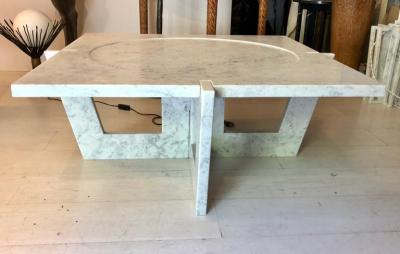 Massimo Mangiardi Italian White Carrara Marble Modern Coffee Table by Massimo Mangiardi