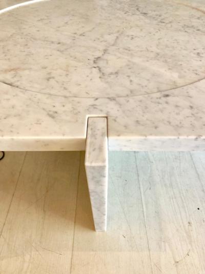 Massimo Mangiardi Italian White Carrara Marble Modern Coffee Table by Massimo Mangiardi