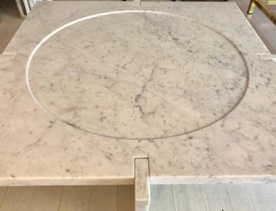 Massimo Mangiardi Italian White Carrara Marble Modern Coffee Table by Massimo Mangiardi