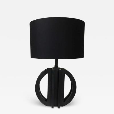 Massimo Mangiardi Pair of Italian Black Slate Stone Table Lamps by Massimo Mangiardi