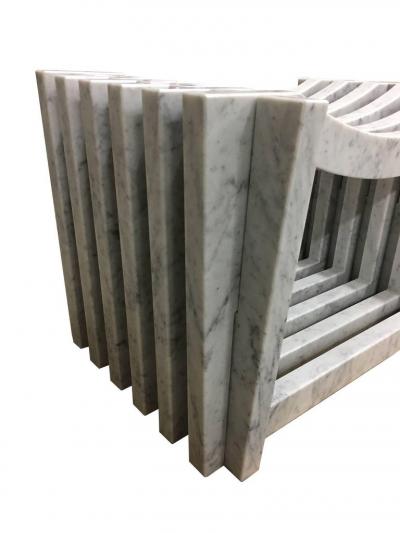 Massimo Mangiardi Two Italian White Carrara Marble Benches or Stools by Massimo Mangiardi