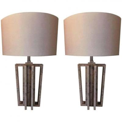 Massimo Mangiardi Two Modern Italian White Carrara Marble Consoles Sofa Table by Massimo Mangiardi