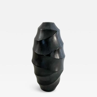 Massimo Micheluzzi Carved Black Vase