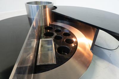 Massimo Papiri Coffee Table Dry Bar Stainless Steel by Massimo Papiri for Sabot Italy 1970s