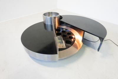 Massimo Papiri Coffee Table Dry Bar Stainless Steel by Massimo Papiri for Sabot Italy 1970s