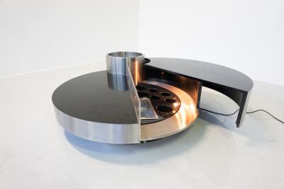 Massimo Papiri Coffee Table Dry Bar Stainless Steel by Massimo Papiri for Sabot Italy 1970s