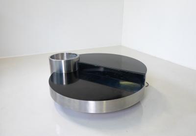 Massimo Papiri Coffee Table Dry Bar Stainless Steel by Massimo Papiri for Sabot Italy 1970s