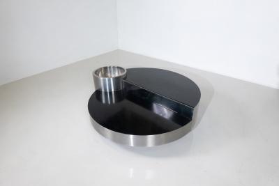 Massimo Papiri Coffee Table Dry Bar Stainless Steel by Massimo Papiri for Sabot Italy 1970s