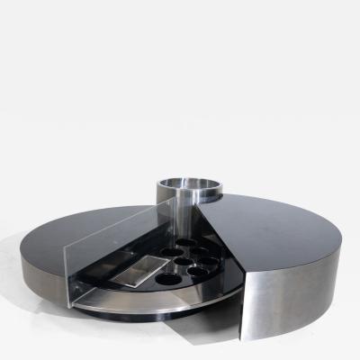Massimo Papiri Coffee Table Dry Bar Stainless Steel by Massimo Papiri for Sabot Italy 1970s
