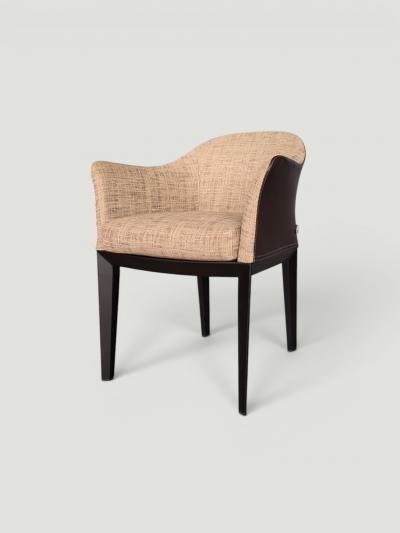 Massimo Scolari Set of 4 Giorgetti Normal Armchair by Massimo Scolari Leather Fabric Italy