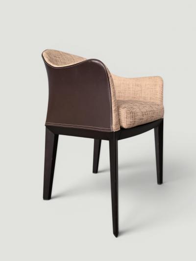 Massimo Scolari Set of 4 Giorgetti Normal Armchair by Massimo Scolari Leather Fabric Italy