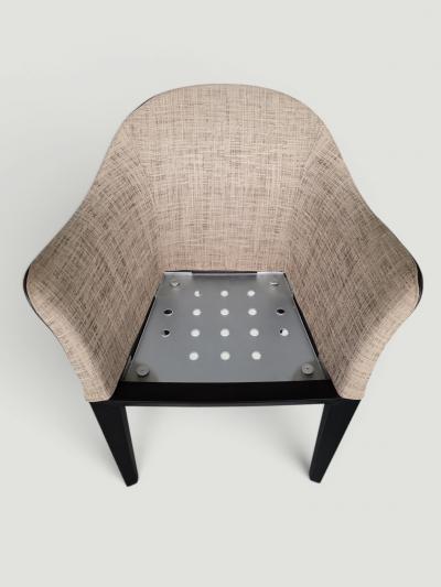 Massimo Scolari Set of 4 Giorgetti Normal Armchair by Massimo Scolari Leather Fabric Italy
