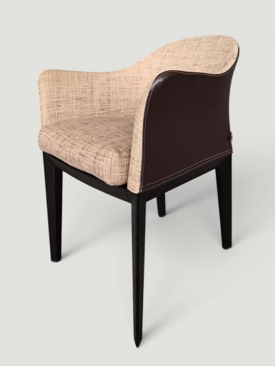 Massimo Scolari Set of 4 Giorgetti Normal Armchair by Massimo Scolari Leather Fabric Italy