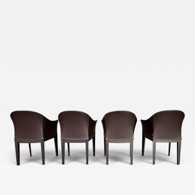 Massimo Scolari Set of 4 Giorgetti Normal Armchair by Massimo Scolari Leather Fabric Italy