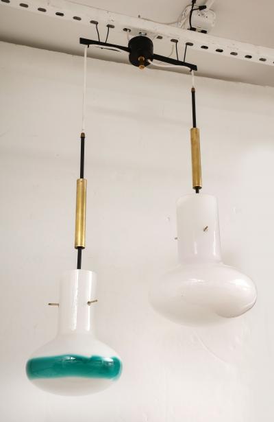 Massimo Vignelli A Double Pendent Light by Massimo Vignelli for Venini 1960 Italy