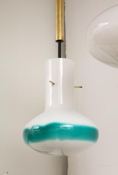 Massimo Vignelli A Double Pendent Light by Massimo Vignelli for Venini 1960 Italy