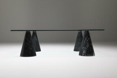 Massimo Vignelli Marble and Glass Coffee Table in the Style of Massimo Vignelli 1970s