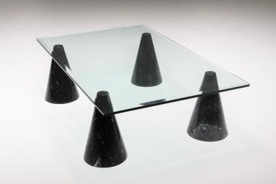 Massimo Vignelli Marble and Glass Coffee Table in the Style of Massimo Vignelli 1970s