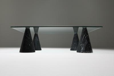 Massimo Vignelli Marble and Glass Coffee Table in the Style of Massimo Vignelli 1970s