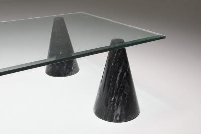 Massimo Vignelli Marble and Glass Coffee Table in the Style of Massimo Vignelli 1970s