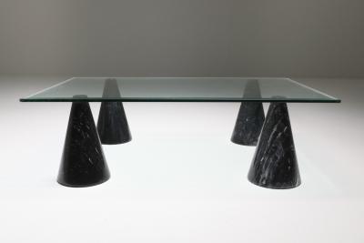 Massimo Vignelli Marble and Glass Coffee Table in the Style of Massimo Vignelli 1970s