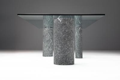 Massimo Vignelli Marble and Glass Dining Table by Massimo Vignelli Italy 1980s