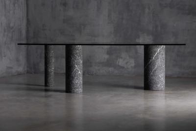 Massimo Vignelli Marble and Glass Dining Table by Massimo Vignelli Italy 1980s