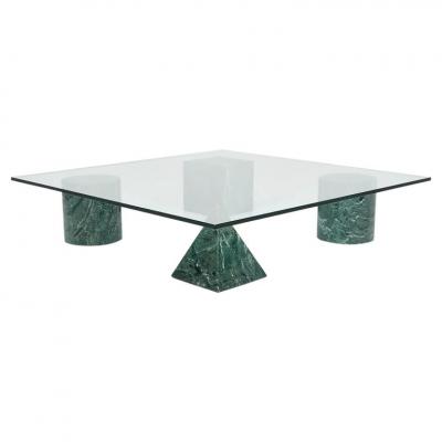 Massimo Vignelli Massimo Vignelli Meta Fora Marble and Glass Coffee Table