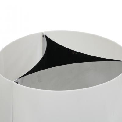 Massimo Vignelli Table Lamp in White Round Plastic Shade and Chromed Plated Brass for Arteluce
