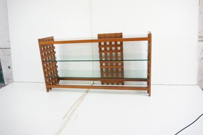 Massimo Vignelli large rationalist bookcase attr Massimo Vignelli walnut and glass circa 1970