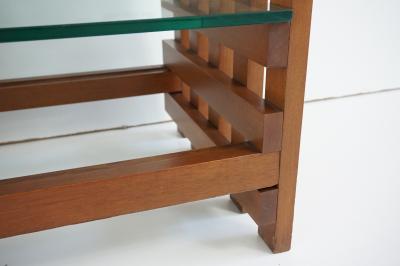 Massimo Vignelli large rationalist bookcase attr Massimo Vignelli walnut and glass circa 1970
