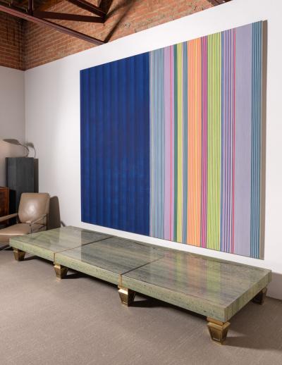 Massive Custom 10ft Marble Brass Hollywood Regency Cocktail Table Billy Haines