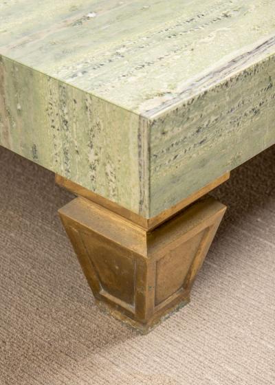 Massive Custom 10ft Marble Brass Hollywood Regency Cocktail Table Billy Haines