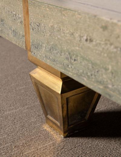 Massive Custom 10ft Marble Brass Hollywood Regency Cocktail Table Billy Haines