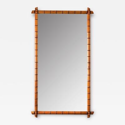 Massive English Faux Bamboo Mirror