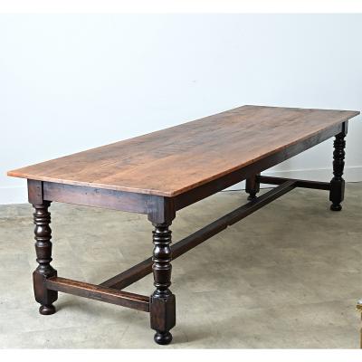 Massive French 1930 s Applewood Farm Table