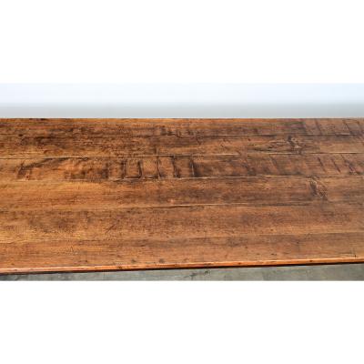 Massive French 1930 s Applewood Farm Table