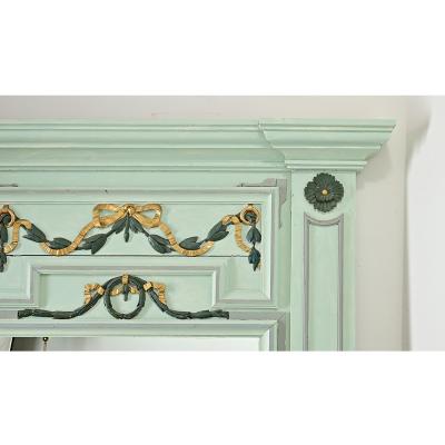 Massive French 19th Century Trumeau with new Mirror Plate