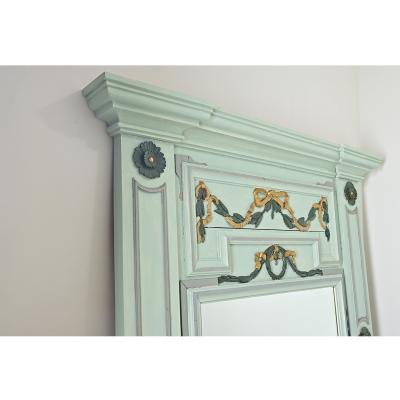 Massive French 19th Century Trumeau with new Mirror Plate